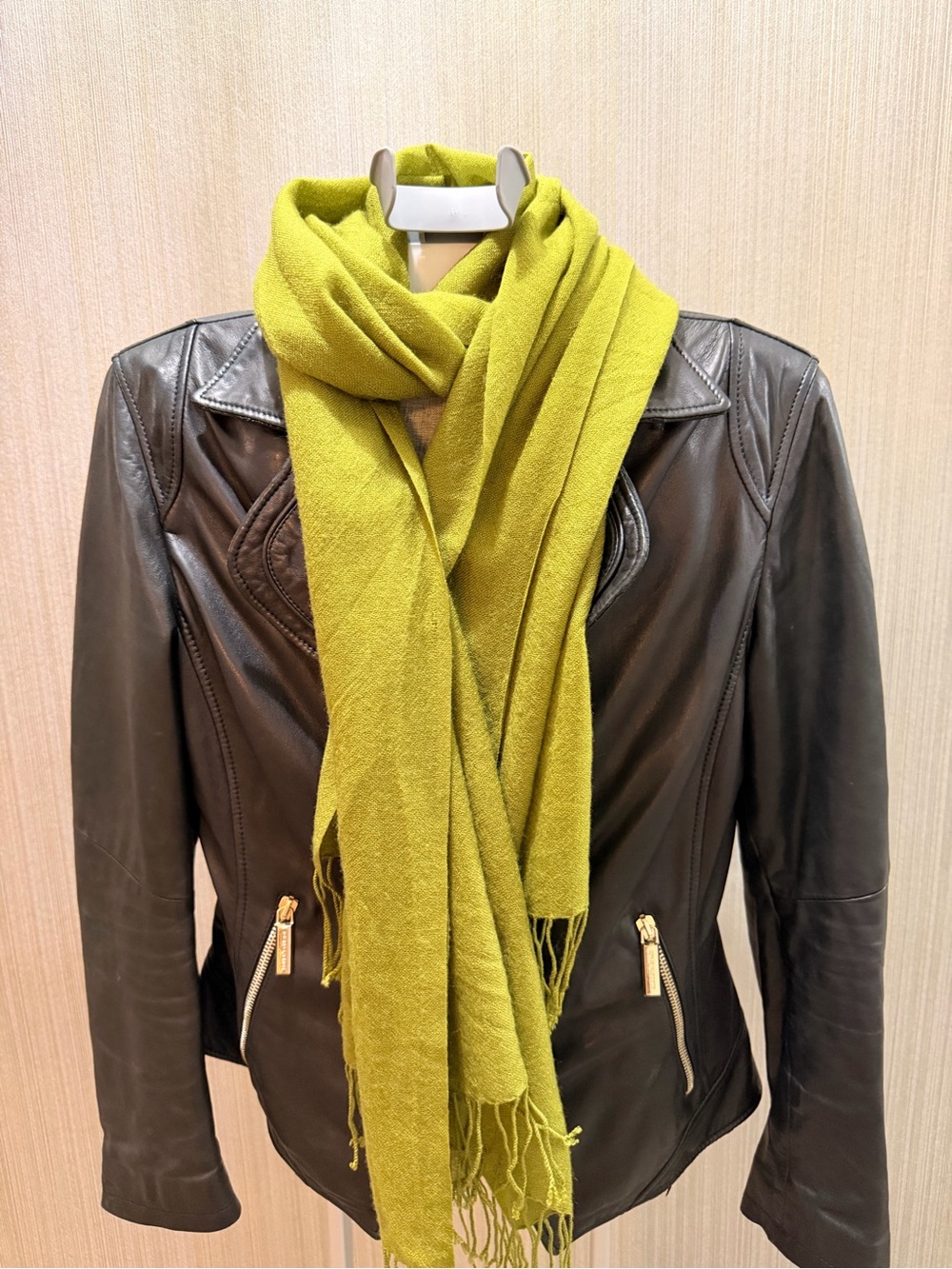 Linen-Feel Olive Green Scarf - Women's Accessory